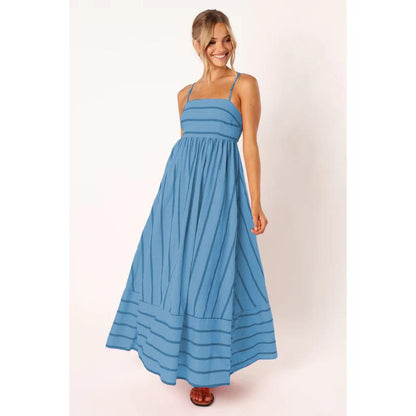 SVCD000122 Summer fashion striped halter top backless dress with a fresh style