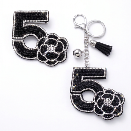SUPERVALUECHOICE HCSESA00030 Bling Number 5 Brooch Pin & Keyring with Tassel