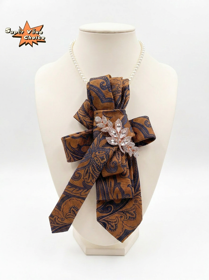 SUPERVALUECHOICE HCSEZA00032 Crystal Leaf Vintage Print Necktie