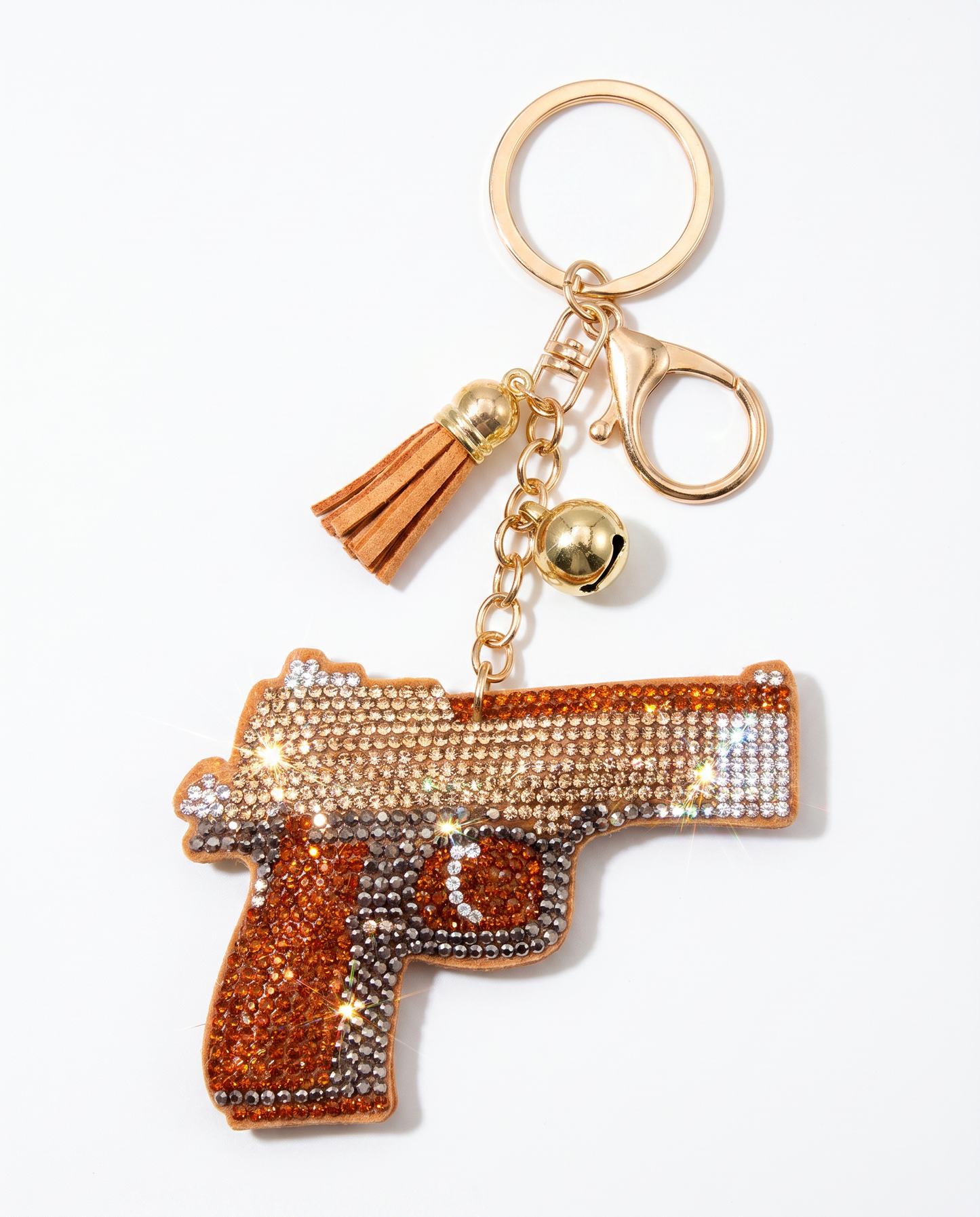 SUPERVALUECHOICE HCSESA00042 Rhinestone Gun Keychain & Brooch Sparkly Accessory