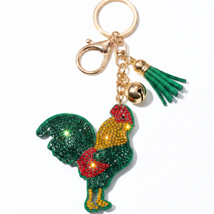 SUPERVALUECHOICE HCSESA00039 Rhinestone Chicken Keychain & Brooch Sparkly Accessory