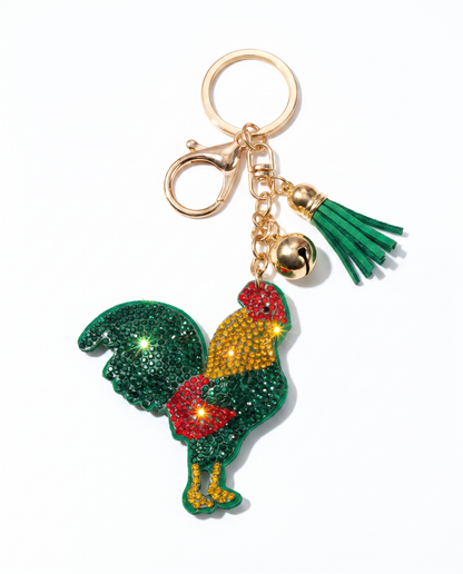 SUPERVALUECHOICE HCSESA00039 Rhinestone Chicken Keychain & Brooch Sparkly Accessory