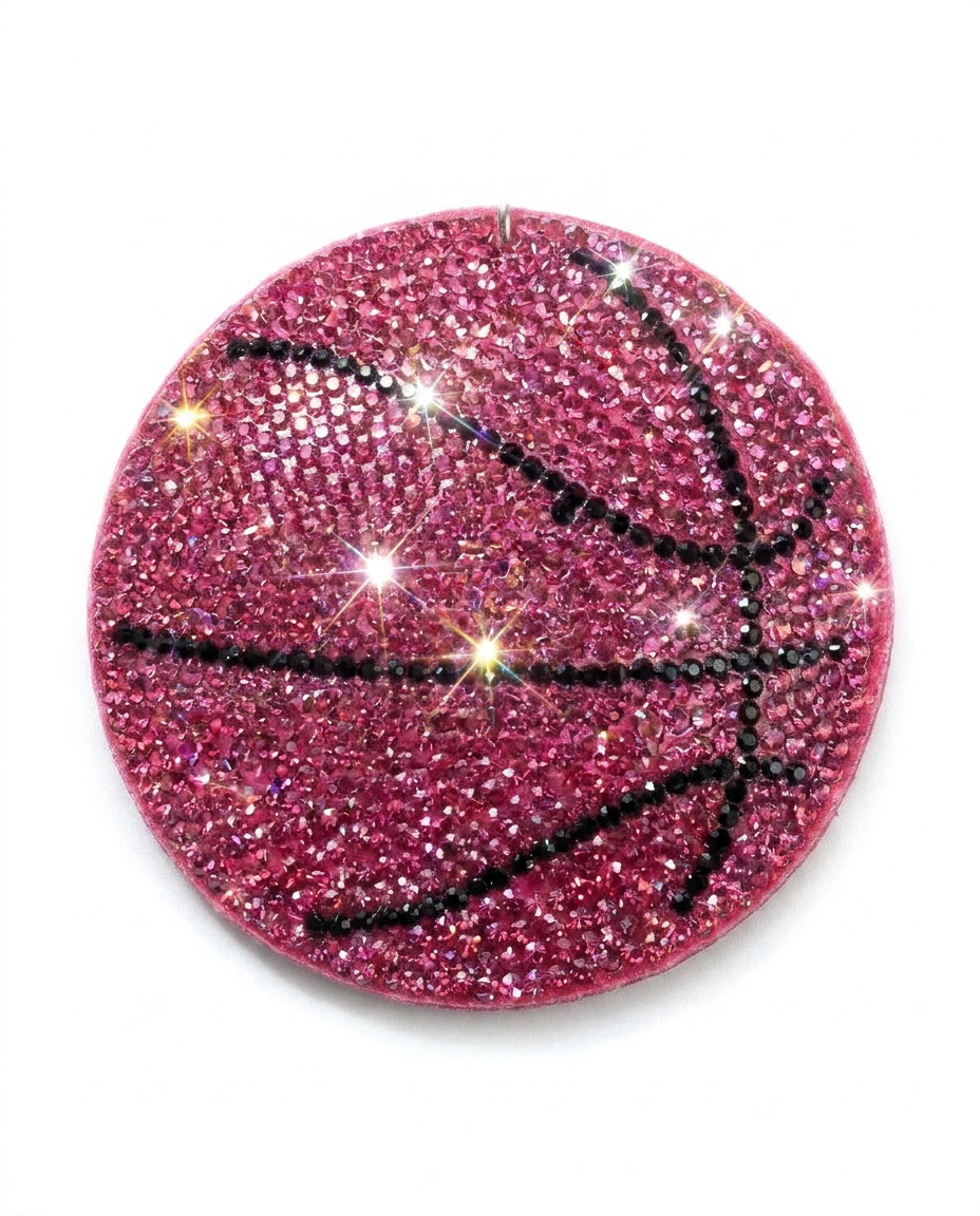 SUPERVALUECHOICE HCSESA00093 Fashion Sports Ball Rhinestone Keychain & Brooch