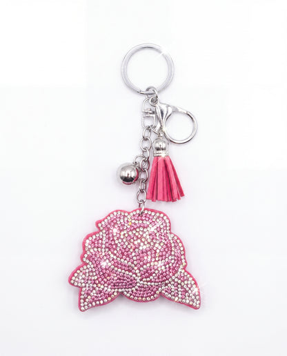 SUPERVALUECHOICE HCSESA00038 Sparkly Rhinestone Rose Keychain & Brooch