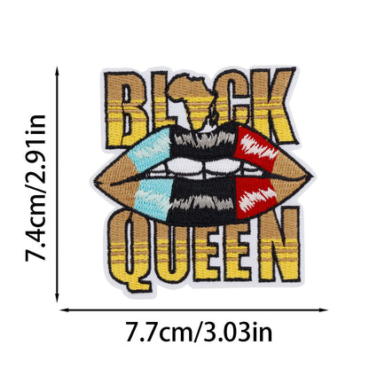 SUPERVALUECHOICE HCSEYSB00104 17Pcs Black Girl Empowerment Embroidered Iron On Patches Afro Theme Clothing DIY Appliques