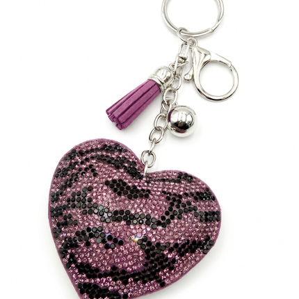 SUPERVALUECHOICE HCSESA00044 Sparkly Rhinestone Heart Bow Keychain Brooch