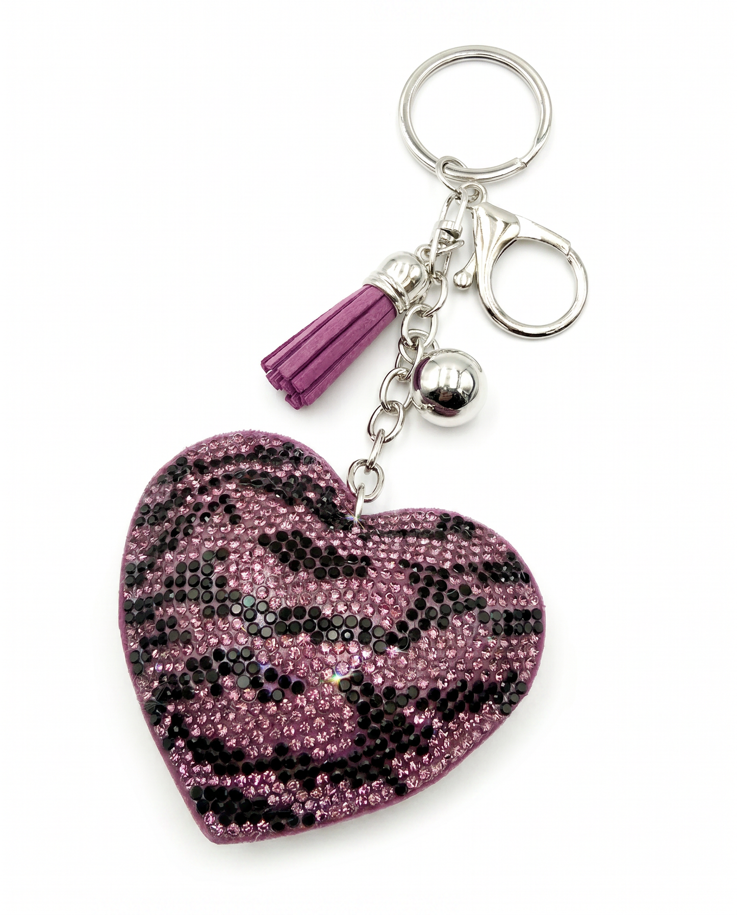 SUPERVALUECHOICE HCSESA00044 Sparkly Rhinestone Heart Bow Keychain Brooch