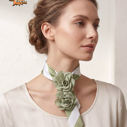 SUPERVALUECHOICE HCSEZA00002 Green Striped Floral Bow Tie