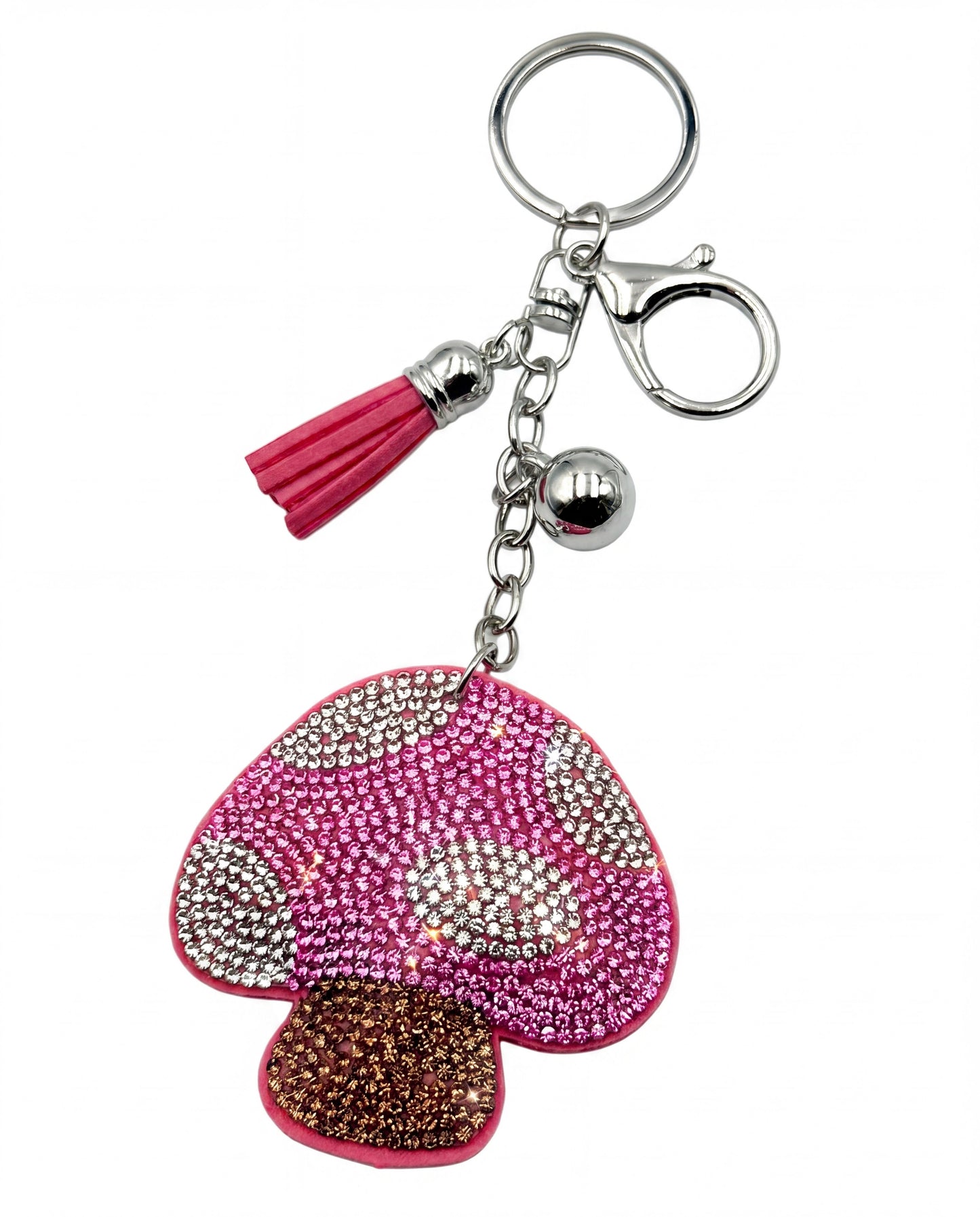 SUPERVALUECHOICE HCSESA00032 Bling Mushroom Brooch Pin & Keyring with Tassel