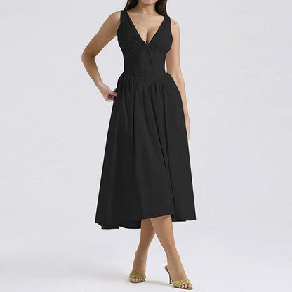 SVCD000005 Summer fashion women's wear, elegant and fashionable, backless printed halter dress, sexy European and American style dress