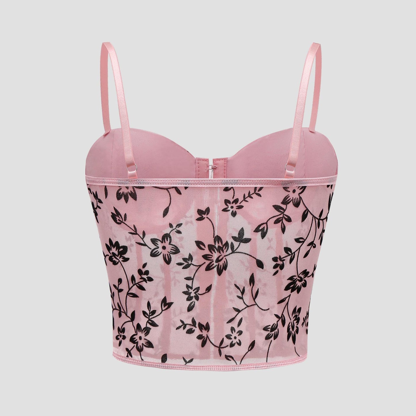 SVCT000088 Sexy corset, velvet lace flower, spicy V-neck fishbone button mini vest