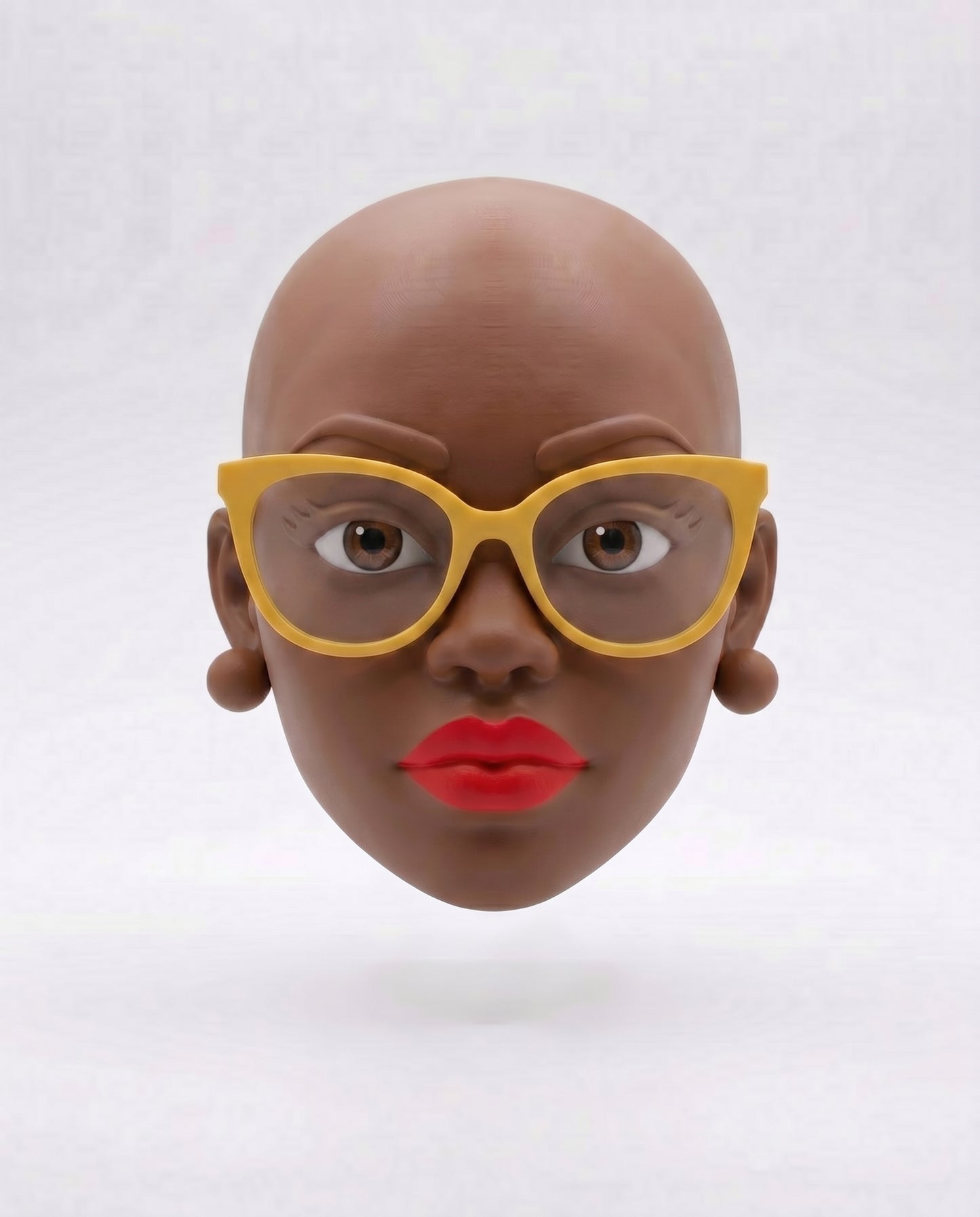 SUPERVALUECHOICE HCSEUA00045  Z-Custom Color DIY Round Glasses Lady Head Resin Blank Dual Use Charm for Keyring Brooch Supplies 2" × 2.5" × 0.6"