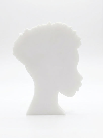 SUPERVALUECHOICE HCSEUA00021 Z-Blank Paintable Short Afro Side Profile Woman Resin Blank, DIY Color Craft Blanks for Brooch & Keychain Making