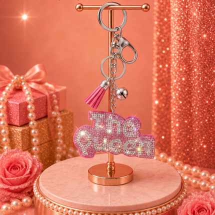 SUPERVALUECHOICE HCSESA00045 Sparkly Rhinestone The Queen Keychain&Brooch