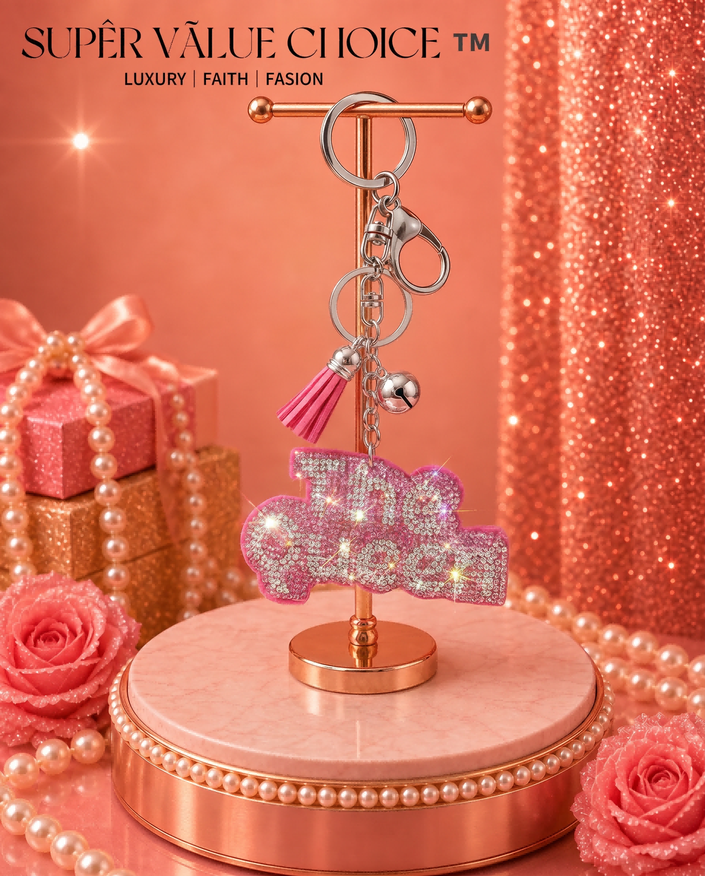 SUPERVALUECHOICE HCSESA00045 Sparkly Rhinestone The Queen Keychain&Brooch