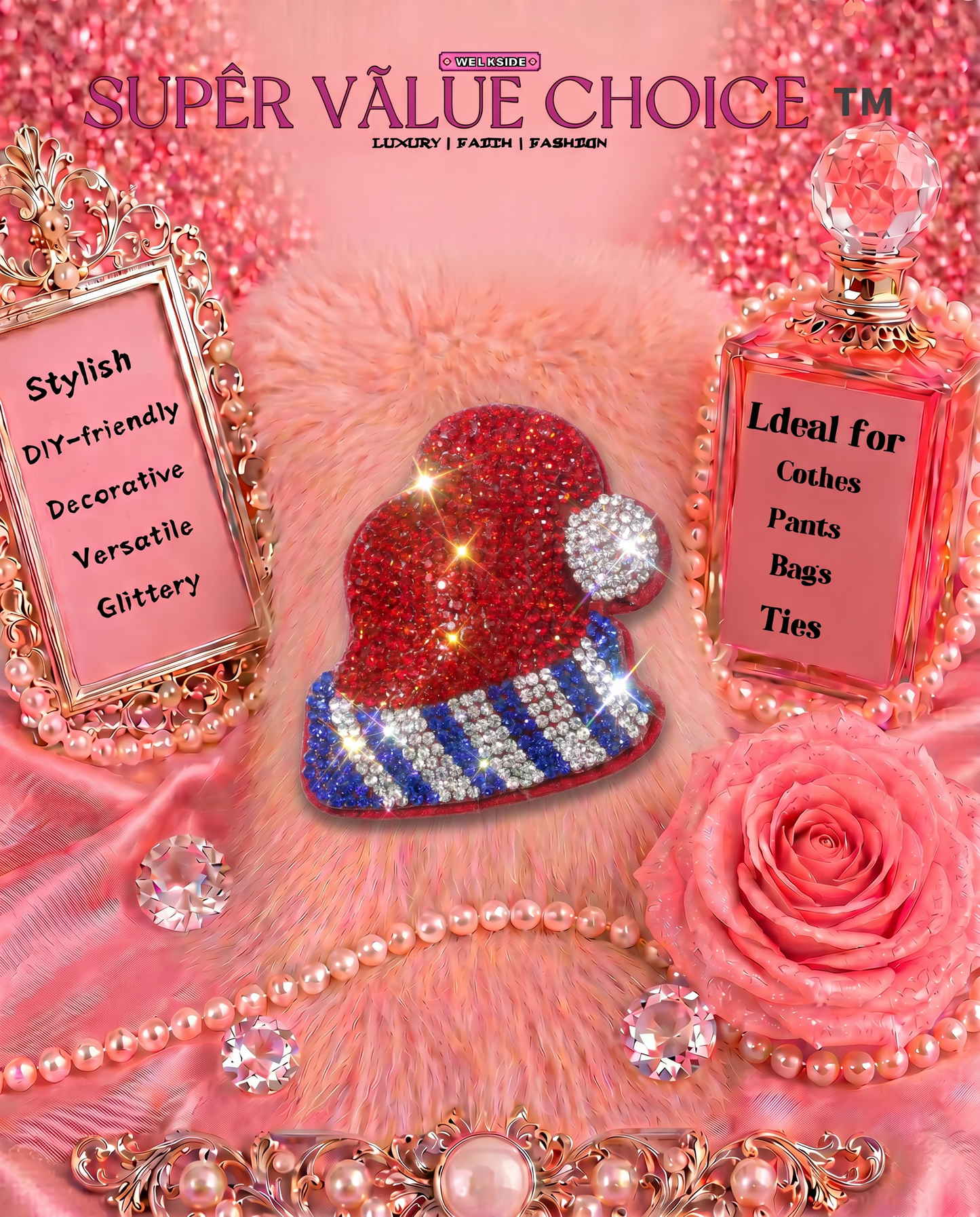 SUPERVALUECHOICE HCSESA00043 Crystal Christmas Series Keychain & Brooch