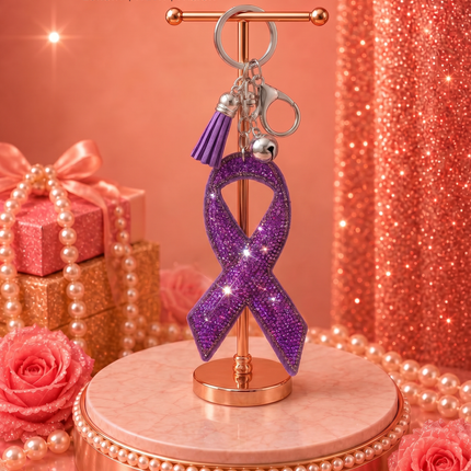 SUPERVALUECHOICE HCSESA00048 Sparkly Rhinestone Ribbon Keychain Brooch
