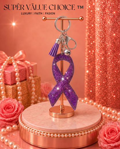 SUPERVALUECHOICE HCSESA00048 Sparkly Rhinestone Ribbon Keychain Brooch