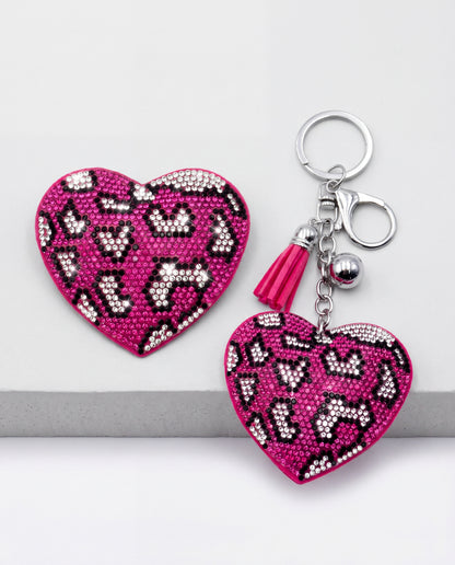 SUPERVALUECHOICE HCSESA00029 Crystal Heart Keychain and Brooch