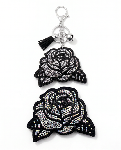 SUPERVALUECHOICE HCSESA00038 Sparkly Rhinestone Rose Keychain & Brooch