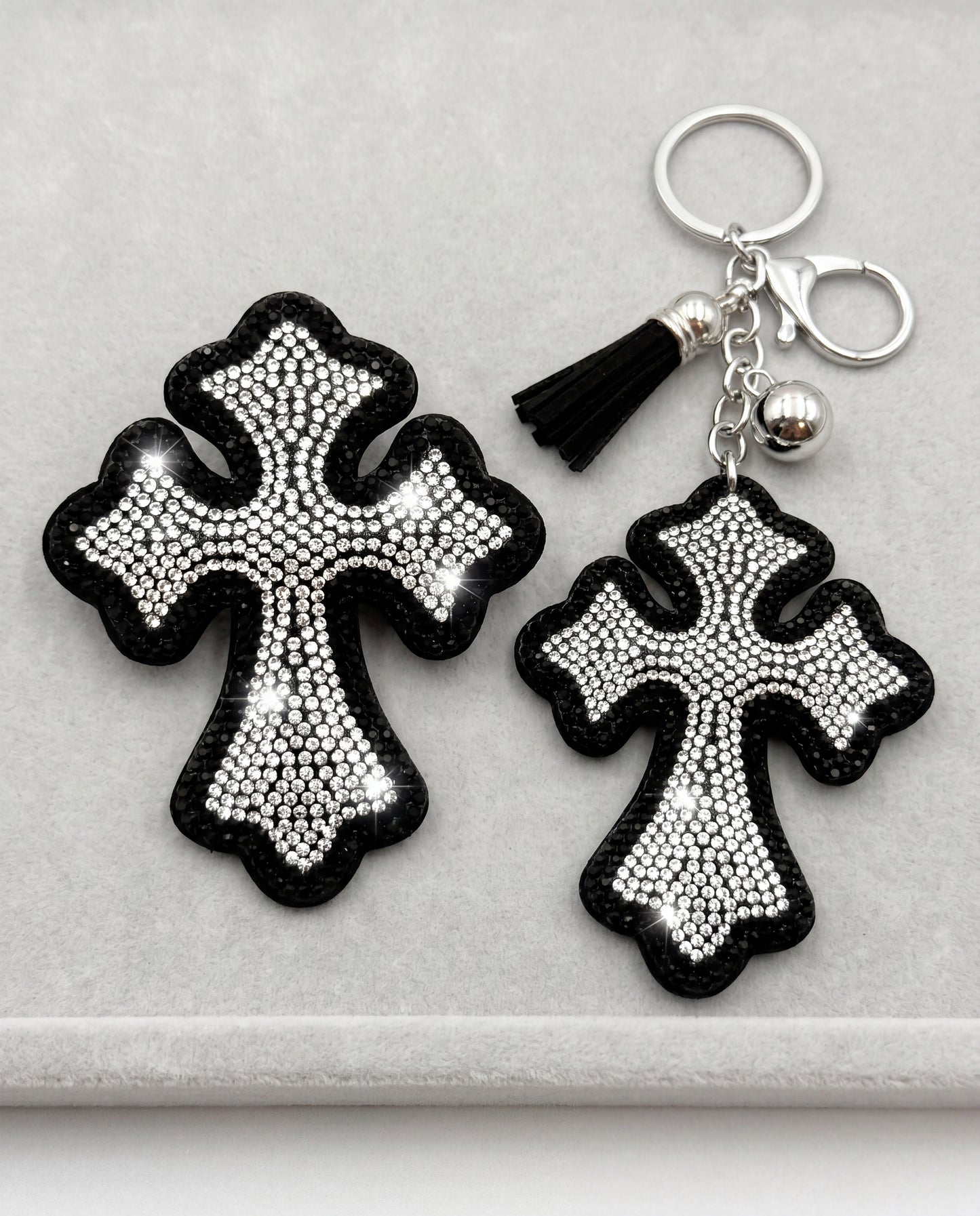 SUPERVALUECHOICE HCSESA00024 Rhinestone Cross Keychain & Brooch