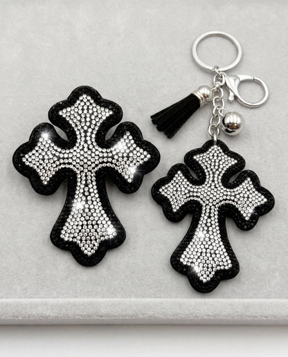 SUPERVALUECHOICE HCSESA00024 Rhinestone Cross Keychain & Brooch
