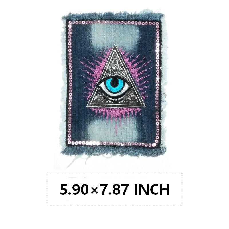 SUPERVALUECHOICE HCSEYE00006 Denim Letter embroidery clothing fabric patches