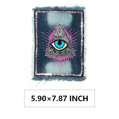SUPERVALUECHOICE HCSEYE00006 Denim Letter embroidery clothing fabric patches