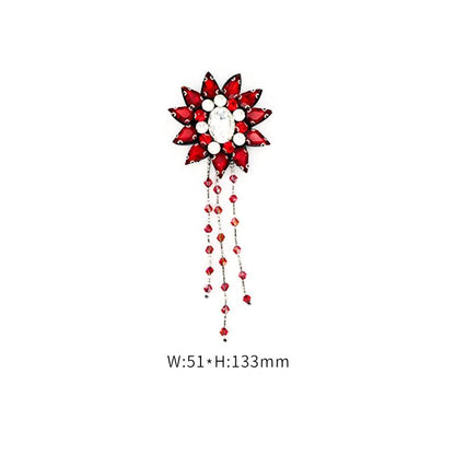 SUPÊR VÃLUE CHOICE  HCSEYD00015 Multi Style Rhinestone Applique Bow Star Flower Tassel Crystal Beaded Sew On Patch for Jacket Jeans Bag DIY Craft Decor