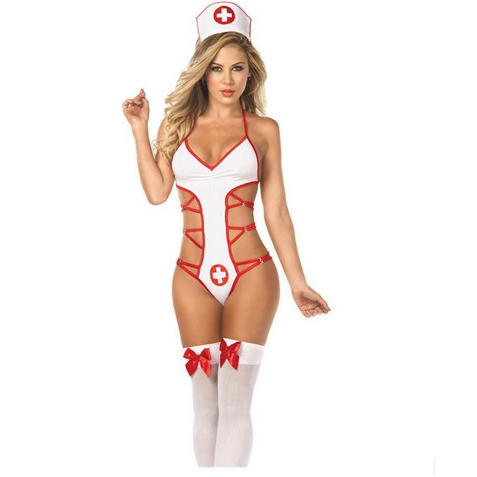 SVCL000106  Two pieces of underwear with hollowed-out charm, a seductive one-piece nurse uniform