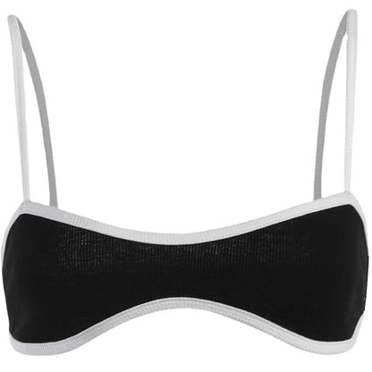 SVCST000050 Sexy color-blocking, ultra-short inner top with a halter top, a stylish and versatile crop top that exposes the navel