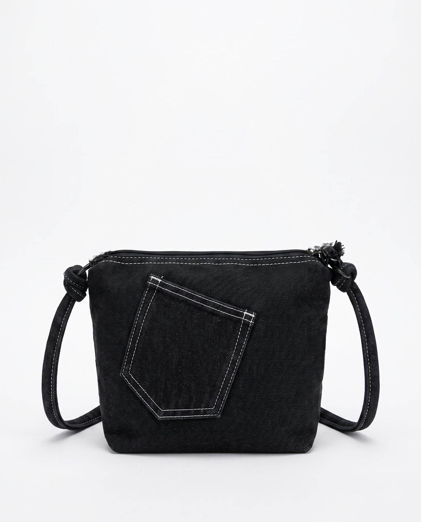 SuperValueChoice HCSEFA00004 DIY Denim Crossbody Bag 7.87''×11.41''×2.75''