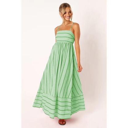 SVCD000122 Summer fashion striped halter top backless dress with a fresh style