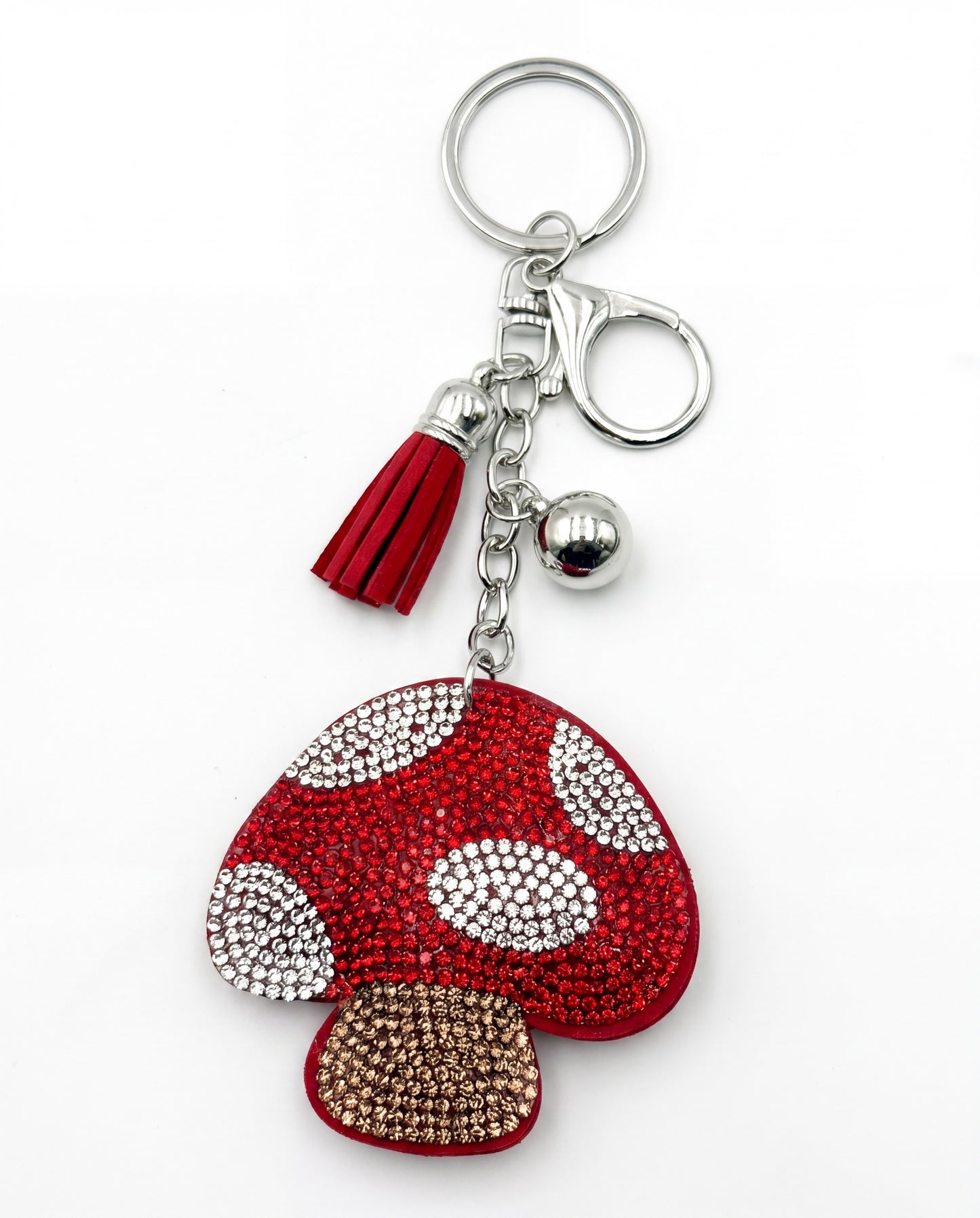 SUPERVALUECHOICE HCSESA00032 Bling Mushroom Brooch Pin & Keyring with Tassel