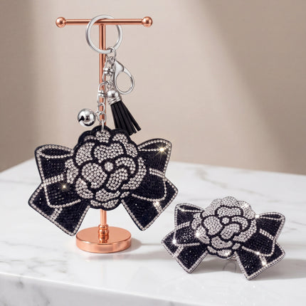 SUPERVALUECHOICE HCSESA00025 Crystal Camellia Bow Keychain & Brooch
