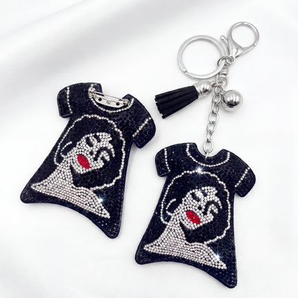 SUPERVALUECHOICE HCSESA00026 Rhinestone Cartoon Face Keychain & Brooch