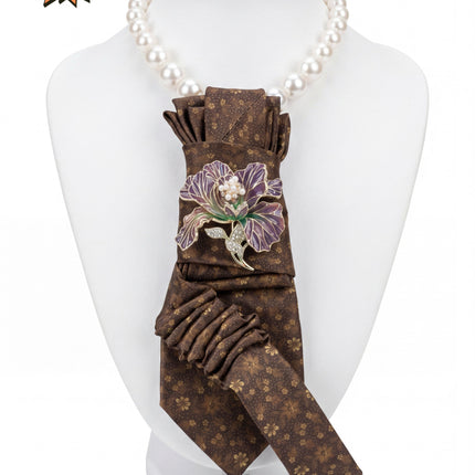 SUPERVALUECHOICE HCSEZA00007 Medium-colored floral pleated tie