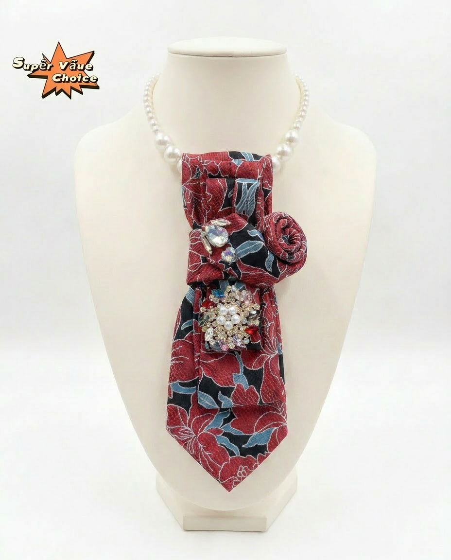 SUPERVALUECHOICE HCSEZA00034 Red Floral Necktie -Stylish for Weddings & Special Occasions