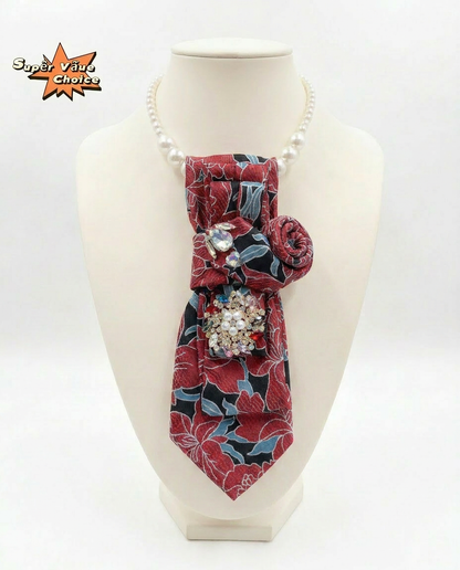 SUPERVALUECHOICE HCSEZA00034 Red Floral Necktie -Stylish for Weddings & Special Occasions