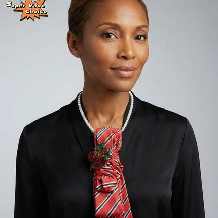 SUPERVALUECHOICE HCSEZA00038 Red and black striped tie