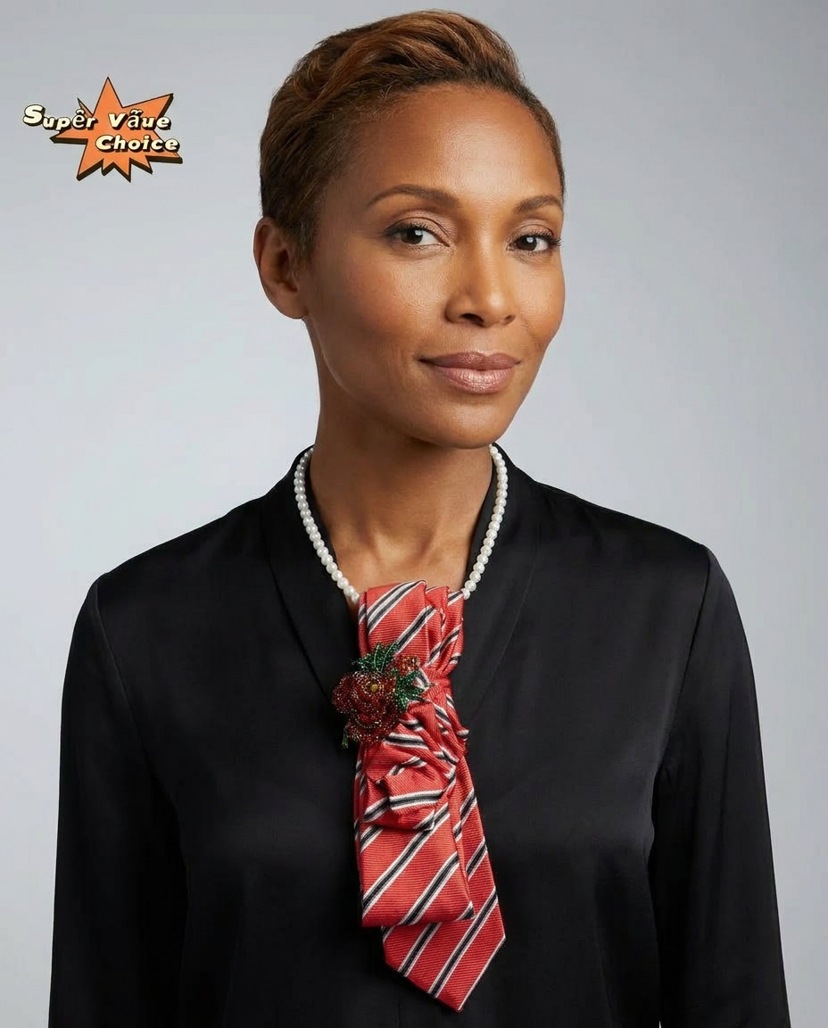 SUPERVALUECHOICE HCSEZA00038 Red and black striped tie