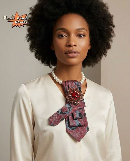 SUPERVALUECHOICE HCSEZA00036 Gemstone Flower Decorative Necktie - Perfect for Weddings & Banquets