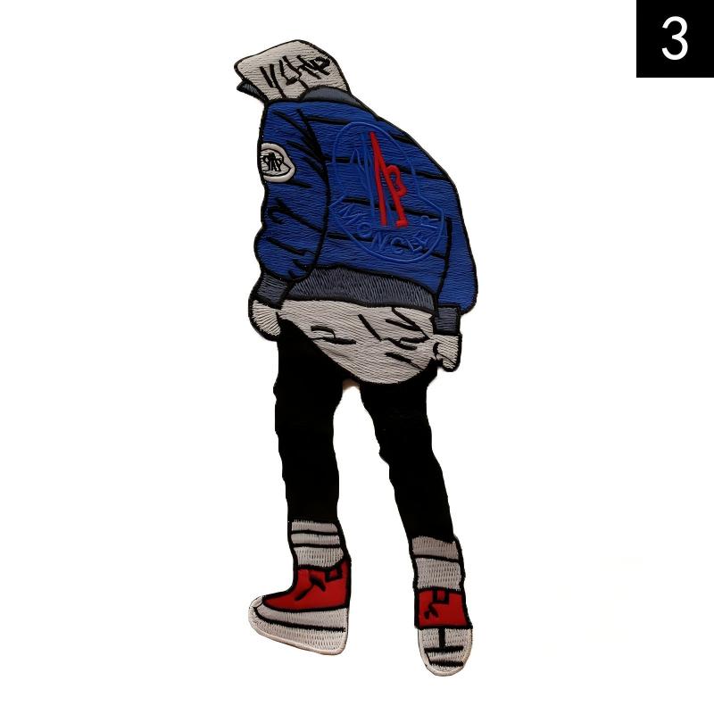 SUPERVALUECHOICE HCSEYSB00106 Stylish Cartoon Fashion Girl Embroidered Iron On Patches Clothing DIY Decor Appliques