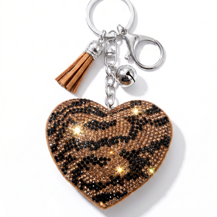 SUPERVALUECHOICE HCSESA00044 Sparkly Rhinestone Heart Bow Keychain Brooch
