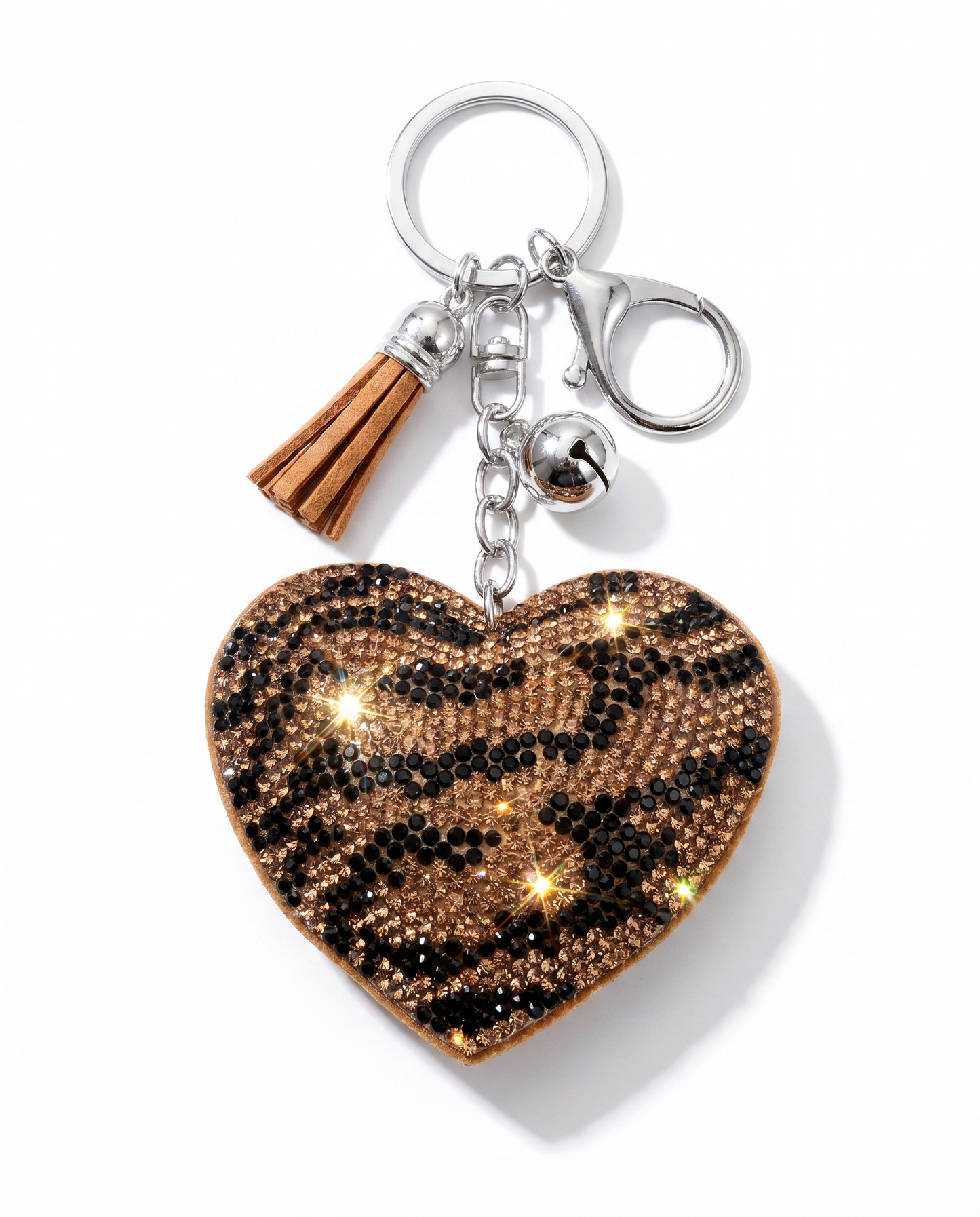 SUPERVALUECHOICE HCSESA00044 Sparkly Rhinestone Heart Bow Keychain Brooch