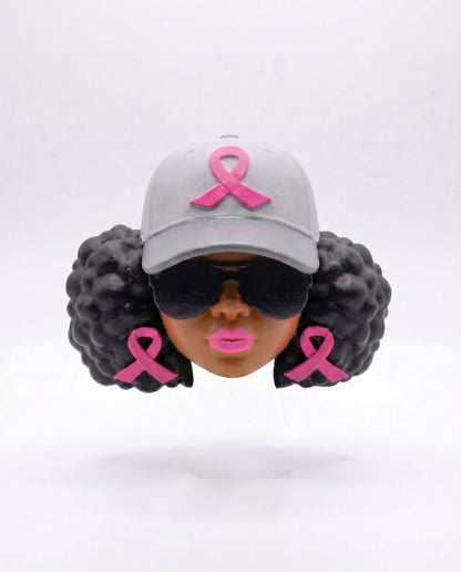 SUPERVALUECHOICE HCSEUA00050  Z-Blank Breast Cancer Awareness Pink Ribbon Lady Resin Blank DIY Paintable Blanks for Brooch