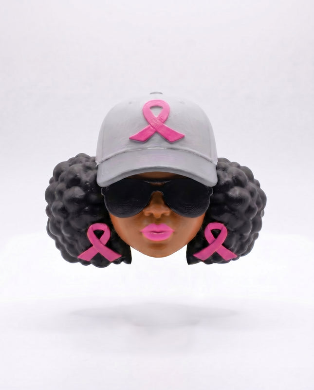 SUPERVALUECHOICE HCSEUA00050  Z-Blank Breast Cancer Awareness Pink Ribbon Lady Resin Blank DIY Paintable Blanks for Brooch