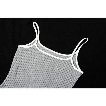 SVCD000040 Women's dress with contrasting colors, halter tops, revealing backpacks and hips, and a slim fit