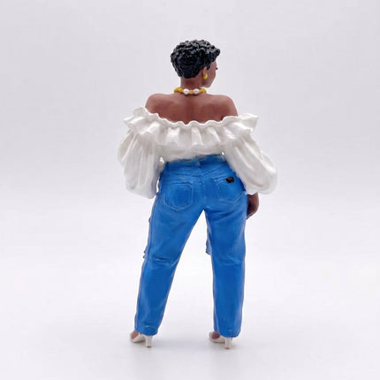 SUPERVALUECHOICE HCSEUA00013 Y-Blank Paintable Off Shoulder Ripped Jeans Lady Resin Blank, DIY Color Craft Blanks for Brooch & Keychain Making 3" × 1.6" × 1.2"