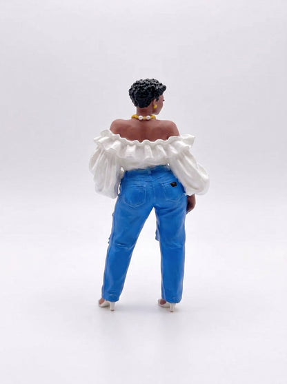 SUPERVALUECHOICE HCSEUA00013 Y-Blank Paintable Off Shoulder Ripped Jeans Lady Resin Blank, DIY Color Craft Blanks for Brooch & Keychain Making1.5" × 3" × 0.8"